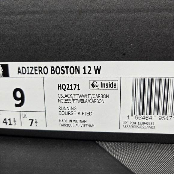 New adidas Adizero Boston 12 Core Black Cloud White Women's Running Shoes Size 9 - Picture 8 of 8